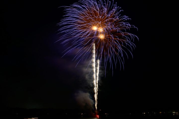 fireworks in the night sky