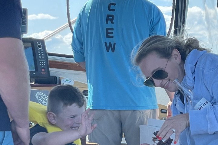 a group of people on a boat