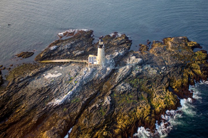 water next to the rock