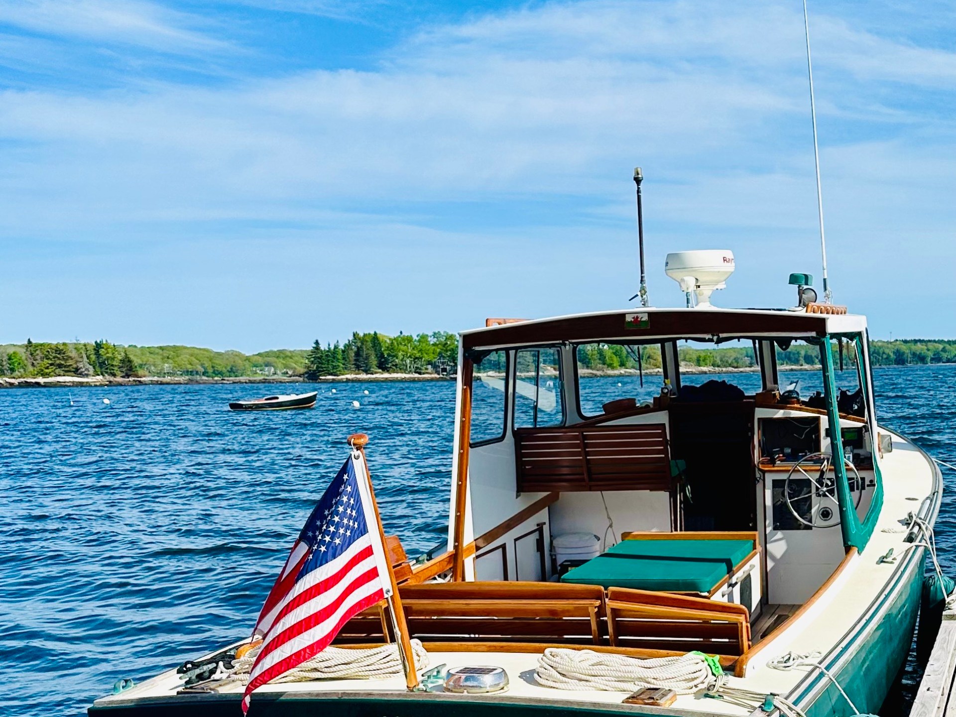 a small boat in a body of water
